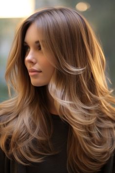 The long curtain-layered haircut is a retro-inspired style that’s making a comeback. Ideal for fine hair, the cut offers fullness and a hint of glamour. Click here to check out more layered haircuts and hairstyles for long hair. Layered Haircuts For Medium Hair, Haircuts For Medium Hair, Long Hair Cuts, Layered Haircuts