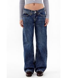 From BDG Urban Outfitters, these jeans feature:Low rise Front button/zip fly closure5-pocket stylingApprox. 32" inseamCottonMachine wash/line dryImported. Low Rise Blue Jeans, Cute Winter Style, Levis 94 Baggy Jeans, Low Rise Track Pants, Low Rise 2000s Jeans, Casual Mid-rise Flare Jeans With Zip Fly, Casual Mid-rise Jeans With Zip Fly, Urban Style Medium Wash Bottoms With Zip Fly, Wide Leg Low Rise Jeans