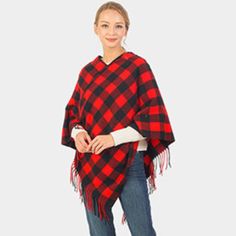 Size : 29.52" X 29.52" Material : 100% Polyester Casual Red Cape For Autumn, Casual Red Cape For Fall, Casual Plaid Poncho For Winter, White Cashmere Scarf, Office Sweater, Winter Scarf Fashion, Sweater Cape, Fleece Neck Warmer, Trendy Cardigans