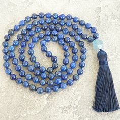 Lapis Lazuli Necklace Lapis Lazuli Mala Necklace Blue Bead | Etsy Blue Hand Knotted Jewelry For Gift, Blue Hand-knotted Jewelry For Gift, Blue Natural Stones Beads For Meditation, Blue Natural Stone Beads For Meditation, Blue Adjustable Necklace With 8mm Beads, Adjustable Blue Necklace With 8mm Beads, Adjustable Blue Necklaces With 8mm Beads, Blue Hand Knotted Round Bead Necklaces, Blue Hand-knotted Round Bead Necklaces