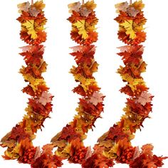 an arrangement of autumn leaves arranged in the shape of numbers