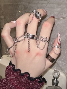 This price includes 7 rings set only, others are not included. Trendy Metal Chain Rings, Trendy Chain Rings In Metal, Metal Open Ring With Plating, Metal Jewelry With Adjustable Chain And Open Ring Shape, Metal Jewelry Ring With Plating, Trendy Silver Rings With Adjustable Chain, Silver Plated Ring Jewelry, Metal Chain Open Ring, Trendy Metal Jewelry With Ring Detail