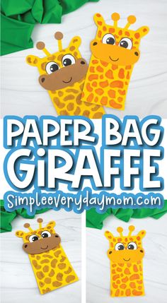 the paper bag giraffe craft is made with construction paper and glue it's easy to make