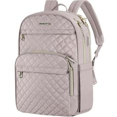 KROSER Laptop Backpack for Women 15.6 Inch Stylish Daypack with USB Charging Port, Water-repellent Nylon School Backpack for Travel/Business, Dusty Pink/Light Purple, The laptop backpack is made of good environment-friendly nylon fabric with new function of water-repellent,Larger roomy compartments can provide separated space for computer, iPad, A4 files, wallet, clothes, power bank and more your items. Zippered front pocket can hold some small but commonly used items. Organizer dimensions fits Laptop Backpack Women, Travel Laptop Backpack, Work Backpack, Michael Kors Backpack, Luggage Strap, Computer Backpack, Medium Backpack, Laptop Rucksack, Travel Business