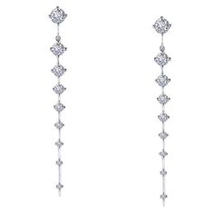 These 3.34 carat total weight elegant drop earrings are set with Lafonn's signature Lassaire simulated diamonds in sterling silver bonded with platinum and drop a dazzling (or dizzingly?) 2.5 inches. A black tie party on your ears! Same day shipping Earrings dangle approximately 2.5 inches Includes earring box Ships fully insured to point of delivery All orders placed out of NY state (ordered by an out of state resident) are tax free Luxury Dangle Linear Earrings For Pierced Ears, Luxury Long Drop Earrings, Luxury Linear Dangle Earrings, Diamond Dangle Linear Earrings, Fine Jewelry Linear Dangle Earrings For Formal Occasions, Single Long Drop Diamond Earring, Modern Dangle Chandelier Earrings For Formal Occasions, Modern Chandelier Dangle Earrings For Formal Occasions, Modern Chandelier Dangle Earrings For Formal Events