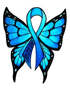 a blue butterfly with the words hope on it