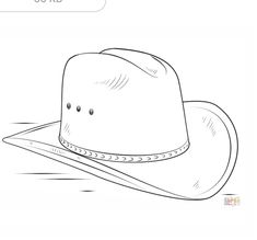 Sombrero Cowboy, Hat Drawing, Hat Template, Coloring Pages Inspirational, Kids Pages