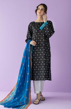 Orient NRDS-23-039 Spring Summer Lawn Vol 1 Black Cotton Sets With All Over Print, Black Cotton Set With All Over Print, Black Printed Cotton Unstitched Suit, Black Cotton Unstitched Printed Suit, Black Long Sleeve Sets With All Over Print, Black Unstitched Suit With Digital Print, Black Printed Unstitched Suit With Long Sleeves, Black Unstitched Suit With Digital Print And Long Sleeves, Unstitched Blue Lawn Suit With All Over Print