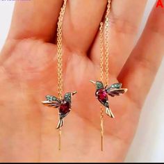 New Small Bird Design Long Dangle Earrings For Women Girls Elegant Tassel Jewelry Personality Gift Hummingbird Earrings, Long Tassel Earrings, Tassel Drop Earrings, Wedding Prep, Long Drop Earrings, Mors Dag, Dreamcatchers, Zirconia Earrings, Rhinestone Studs