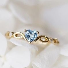 Adorable Little Aquamarine Cz Heart Ring Sizes: 6-9 Brilliant Gold Ep Finish New & Nicely Gift Boxed Rings Cute, Gem Rings, Ring Color, Blue Gems, Aqua Marine, Ring Sizes, Pandora Jewelry, Womens Jewelry Rings, Metal Jewelry