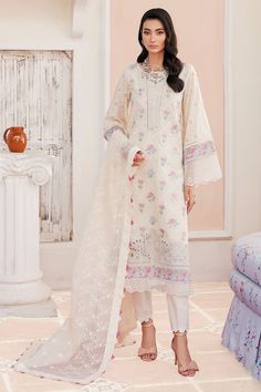 Motifz 4131 Lenore Premium Embroidered Lawn 2024 Original brand suit fabric and photography lite diffrance in actual print. Embroidered Chicken, Chicken Kari, Net Dupatta, Suit Fabric, Self Design, Designer Style, Lawn, Online Shopping, Fashion Dresses