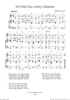 we wish you a merry christmas sheet music