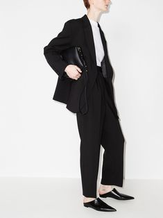 The Frankie Shop Bea Tailored Cropped Trousers - Farfetch The Frankie Shop, Frankie Shop, Straight Leg Trousers, Cropped Trousers, All Brands, Wide Leg Trousers, Welt Pocket, High Waist, Straight Leg