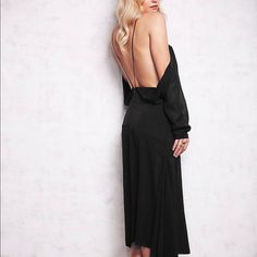 Love This Sexy Dress! Sold Out Very Quickly! Spring Low Back Dress For Night Out, Chic Low Back Maxi Dress For Night Out, Flirty Midi Dress For Dinner, Spring Backless Midi Dress For Dinner, Fitted Low-back Midi Dress For Evening, Backless Midi Dress For Date Night, Flirty Backless Dress For Night Out, Flirty Low Back Dress For Night Out, Spring Midi Dress With Low Back For Night Out