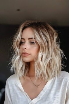 22 Medium Length Blonde Hairstyles For A Hair Glow-Up Medium Length Beach Blonde Hair, Medium Length Blonde Haircut, Medium Length Blonde Balayage, Medium Length Blonde Hairstyles, Blonde Hair With Layers, Shoulder Length Hair Blonde, Medium Length Blonde Hair, Shoulder Length Blonde, Blonde Haircut