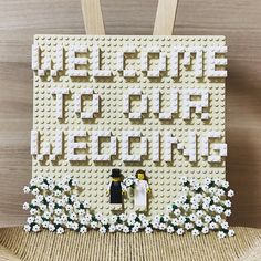 a lego sign that says welcome to our wedding