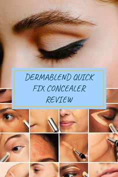 A detailed guide and review on Dermablend Quick Fix Concealer showcasing its effectiveness. The pin displays two images illustrating before and after application, focusing on coverage quality and makeup performance. Popular Concealers, Dermablend Concealer, Concealer Stick, Full Coverage Concealer, Dark Under Eye, Makeup Needs, Skin Imperfection, Sodium Lauryl Sulfate, Undereye Circles