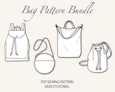 the bag pattern bundle includes three bags and two purses