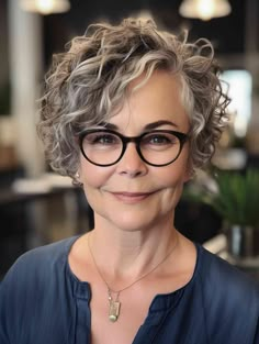 Short Fluffy Hair, Short Curly Hairstyles For Women, Short Wavy Haircuts, Grey Curly Hair, Short Sassy Haircuts, Sassy Haircuts, Tattoos Unique, Wavy Haircuts