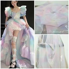 Cloud Dress, Iridescent Clothing, Iridescent Fashion, Rainbow Wedding Dress, Ombre Wedding Dress, Iridescent Dress, Iridescent Fabric, Unicorn Dress, Shiny Dresses