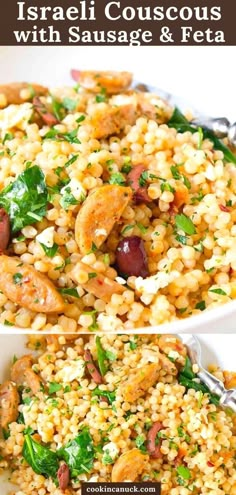 Couscous And Beef Recipes, Chicken Sausage And Couscous, Italian Sausage Couscous Recipes, Cous Cous Meal Ideas, Couscous Casserole Recipes, Pearl Couscous Meals, Pearl Pasta Recipes, Sausage And Couscous Recipes, Pearl Couscous Recipes Chicken