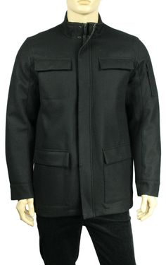 BRAND NEW MEN'S CALVIN KLEIN COAT 100% Guaranteed Authentic with tag   Snap button placket over zip front closure Four flap pockets style Left arm zip pocket Rib knit inner collar Double button cuff Logo on the back top Fully lined; Inner pocket Retail Price $298 Shell 60% Wool, 30% Polyester, 10% Others Dry Clean L - Armpit to armpit 23.5", Shoulders 19", Sleeves 26", Length 31" S - Armpit to armpit 21.5", Shoulders 18", Sleeves 25.5", Length 30" Please note: Every monitor displays colors and s Casual Pea Coat With Stand Collar And Pockets, Casual Stand Collar Pea Coat With Pockets, Wool Outerwear With Stand Collar And Pockets, Wool Outerwear With Pockets And Stand Collar, Wool Pea Coat With Stand Collar And Pockets, Business Winter Outerwear With Side Pockets, Winter Business Outerwear With Side Pockets, Modern Pea Coat With Lapel Collar And Pockets, Modern Pea Coat With Lapel Collar