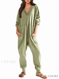 Lasaky - Casual Long-Sleeve Colorful Jumpsuit Free People Jumpsuit Outfit, Retro Style 90s, Baggy Overalls, Free People Jumpsuit, Winter Jumpsuit, Pocket Jumpsuit, Colorful Jumpsuit, Loose Jumpsuit, 90s Fashion Outfits