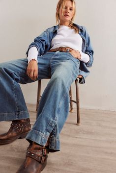 We The Free Benji Relaxed Wide-Leg Jeans Free Jeans, Jeans Shop, Western Boots, Wide Leg Jeans, Boho Outfits, Wide Leg, Style Inspiration, Clothes