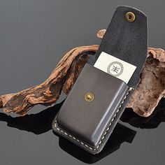 "Genuine premium leather business card holder made to order for your size business card or standard size business cards as shown in the photos.  The holder is available with an optional belt loop or belt clip.  ♦️ MAKING Handcrafted from 7oz / 2.7mm Italian premium vegetable tanned cowhide. The leather is wetted, pressed and formed around a wooden pattern to get the perfect shape, dried, hand dyed and finally hand-stitched with 1mm waxed nylon thread. A very old technique used from generation to Leather Card Holder With Belt Clip For Gifts, Leather Card Holder With Cell Phone Pocket, Leather Rectangular Card Holder For Everyday Carry, Rectangular Card Holder With Belt Clip For Everyday Use, Leather Card Holder With Belt Clip For Everyday, Everyday Rectangular Card Holder With Belt Clip, Daily Use Card Holder With Belt Clip, Leather Card Holder With Key Clip For Gift, Leather Card Holder With Cell Phone Pocket As Gift