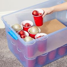 Plastic Storage Tubs, Wrapping Paper Storage, Easy Ornaments, Cardboard Storage, Storage Tubs