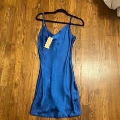 Nasty Gal Satin Royal Blue Mini Dress With A Cowl Neck Nwt Us Size 4 Blue Satin Mini Dress, Royal Blue Mini Dress, Wednesday Addams Dress, Addams Dress, Dresses Royal Blue, Zebra Dress, Size 10 Women, Royal Blue Dresses, Blue Mini Dress