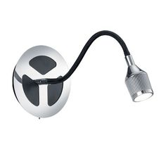 a black and white ball with a light attached to it's side, on a white background