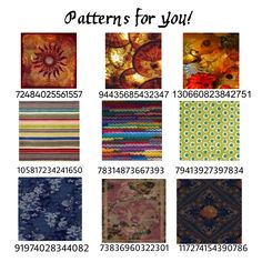 many different patterns and numbers for quilts