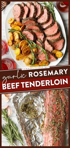 GARLIC ROSEMARY BEEF TENDERLOIN, christmas dinner menu, holidays Slow Roasted Beef Tenderloin, Slow Roasted Beef, Rosemary Beef, Roasted Beef Tenderloin, Beef Tenderloin Recipes, Beef Tenderloin Roast, Roasted Beef, Christmas Dinner Menu, Tenderloin Recipes