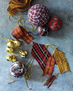 an image of some yarn and balls on the ground with text that reads martha stewart