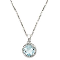 in stock Elegant Macy's Jewelry With Center Stone, Luxury White Gold Blue Topaz Necklace, Elegant Macy's Jewelry With Pave Setting, Macy's Elegant Jewelry With Pave Setting, Formal White Gold Diamond Necklace With Center Stone, Elegant Macy's Necklace With Diamond Accents, Elegant Macy's Necklaces With Diamond Accents, Luxury Diamond Necklace With Center Stone, Formal Necklace With Center Round Stone