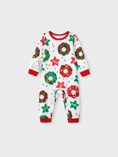 Flaunt your family bond with these matching Christmas pajamas featuring fun 'Donut Worry Be Happy' donut designs, available in adult, kid, baby, and pet sizes.
* Please add each size separately to your shopping cart.
* Each size includes 1 set of pajamas (1 top+1 bottom), or 1 romper, or 1 pet bandana.
* For children's safety, pajamas should be snug-fitting or flame-resistant. These kids' and babies' pajamas are flame-resistant.
* Drawstring and pockets in adult sleepwear
* Round neckline
* Long sleeves
* Regular fit
* Fun donut design
* Imported
* Suitable for home wear, leisure, and Christmas
* Available in a variety of sizes Donut Worry Be Happy, Donut Design, Jumpsuit Winter, Colorful Donuts, Donut Worry, Holiday Morning, Family Matching Christmas, Matching Christmas Pajamas, Christmas Pajama Set