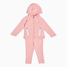 Kid's Nike Sportswear Tech Fleece Outfit - Color: Light Pink - Tops and Bottoms USA - Tech Fleece Outfit, Fleece Outfit, Tech Fleece Hoodie, Kids Sportswear, Color Light Pink, Tops And Bottoms, Hoodie Set, Tech Fleece, Nike Kids