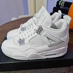 Deadstock, Purchased Brand New In 2017 At The Devonshire Mall In Windsor, Ontario. Never Worn Comes With The Original Box Cute High Top Jordans, Nike Shoes For School, Dream Shoes Jordans, Sneakers Fashion Women's, Jordan 4 Pure Money, Jordan 4 Shoes, All White Shoes, Shoes Wishlist, Jordans 1