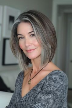 Stunning Salt and Pepper Hair Inspo for Women of All Ages - Flo's Blog Grey Hair At 40, Grey Hair Blending, Salt And Pepper Hair Color, Salt Pepper Hair, Brown Hair With Silver Highlights, Gray Blending, Pepper Hair