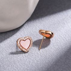 Fashion Element: null Style: Affordable luxury style Pink Love Heart, Heart Shaped Earrings, Heart Stud Earrings, Earrings Pink, Niche Design, Luxury Style, Heart Studs, Heart Earrings Studs, Pink Love