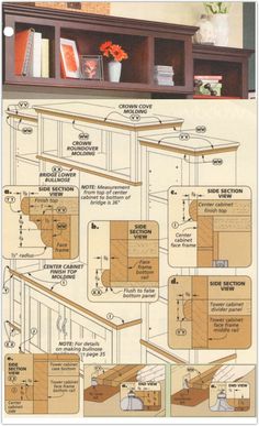 the instructions for how to build a bookshelf and bookcase in woodworking