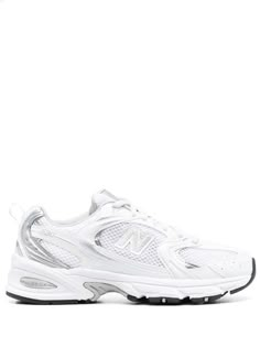 New Balance 530 lace-up Sneakers - Farfetch New Balance Shoes White, New Balance White Sneakers, New Balance 530 White, Sneaker New Balance, All White Sneakers, Detailing Logo, Gym Fits, Balance Sneakers, Dad Shoes