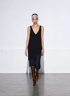 Melee Crepe V-Neck Power Mesh Combo Dress – Tibi Official Modern V-neck Dress For Night Out, Modern V-neck Cocktail Dress, Modern V-neck Midi Dress For Evening, Modern V-neck Evening Midi Dress, V-neck Spring Dress For Layering, V-neck Dress For Spring Layering, Elegant Asymmetrical Dresses For Layering, Oversized Tailoring, Balloon Skirt