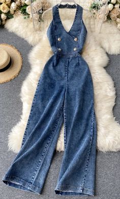 Cheap Wide Leg Cotton Denim Jumpsuit, Cute Cheap Denim Jumpsuit, Cheap Sleeveless Denim Jumpsuit For Spring, Cheap Spring Denim Blue Jumpsuits And Rompers, Cheap Blue Jumpsuits And Rompers For Fall, Cute Cheap Blue Jumpsuit Or Romper, Cheap Vintage Denim Jumpsuit For Spring, Cheap 90s Style Denim Jumpsuit With Pockets, Women's Cheap Wide Leg Denim Jumpsuit