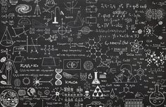 a blackboard with many different types of science diagrams on it, all written in white chalk