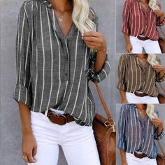 Luxurious Fashion, Printed Dress Shirts, Professional Attire, Sleeve Pattern, Simple Fashion, Simple Prints, Striped Blouse, Sleeves Pattern, Ladies Day