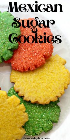 mexican sugar cookies on a white plate