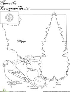 the state map is shown in black and white, with an image of a bird sitting on