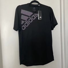 Condition: New With Tag Size: Medium Color: Black Adidas Black Shirt For Streetwear, Black Adidas Shirt For Streetwear, Adidas Black Crew Neck Shirt, Training Logo, Adidas Training, Logo Tee, Adidas Black, Logo Tees, Black Adidas